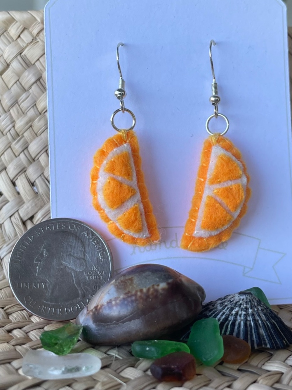 Felt Orange Earrings